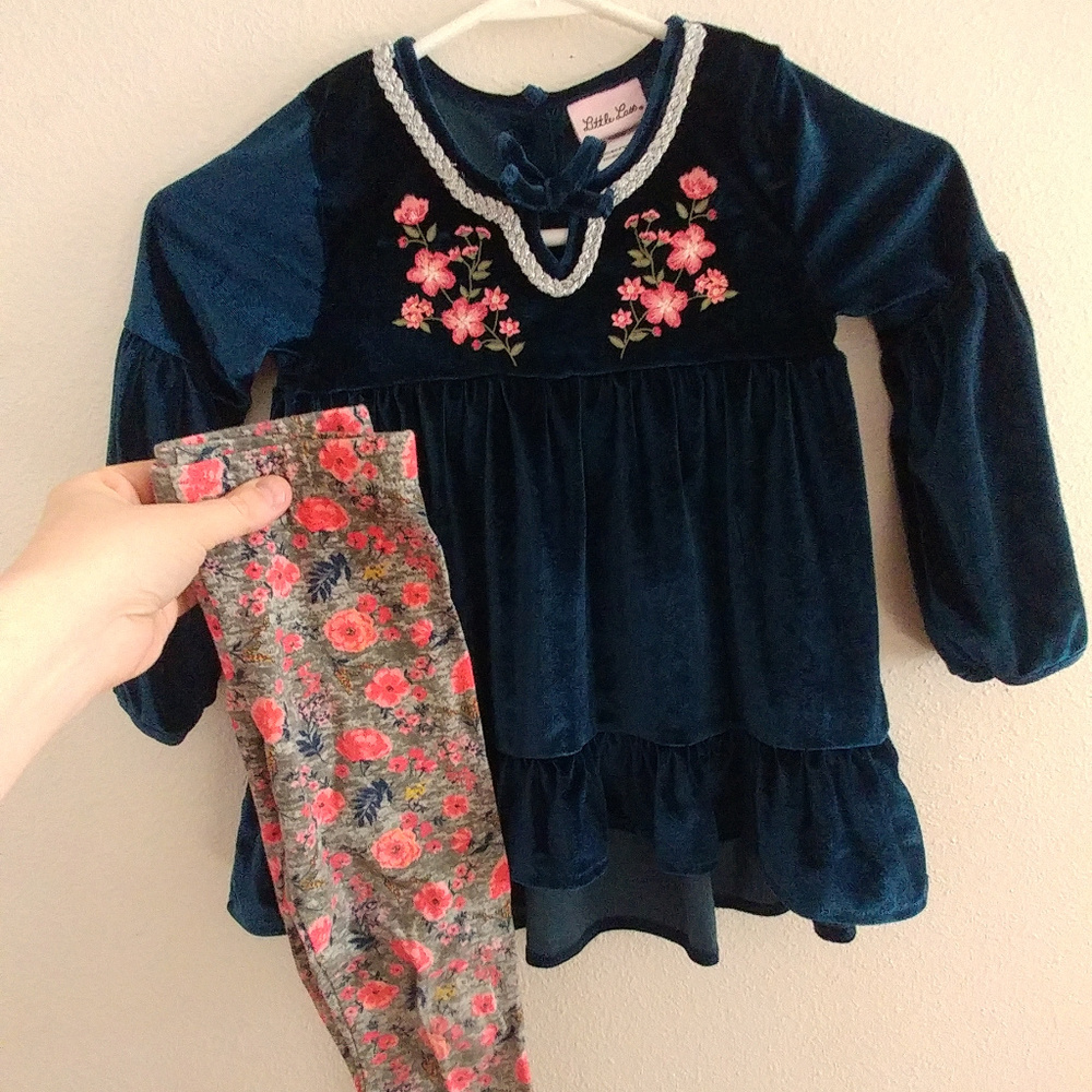 Toddler Velvety Blouse and Legging Set